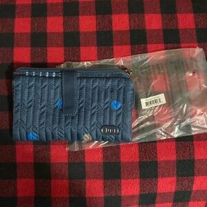 Lug Wallet-Tram Multi Dot Navy NWT RARE print RFID